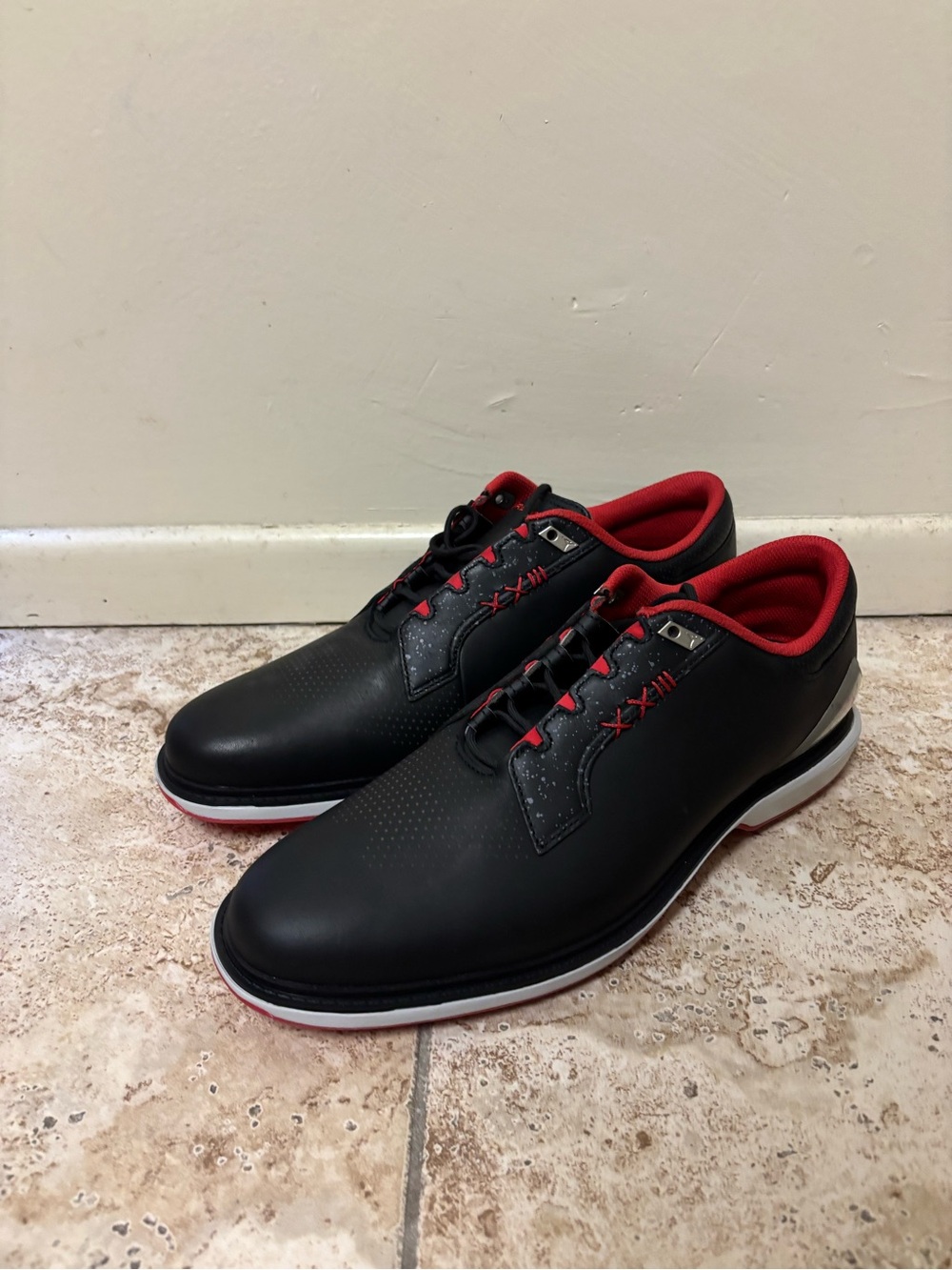 Nike Air Jordan ADG 5 NBY Leather Black Red Mens Golf Shoes FQ6642-001 12